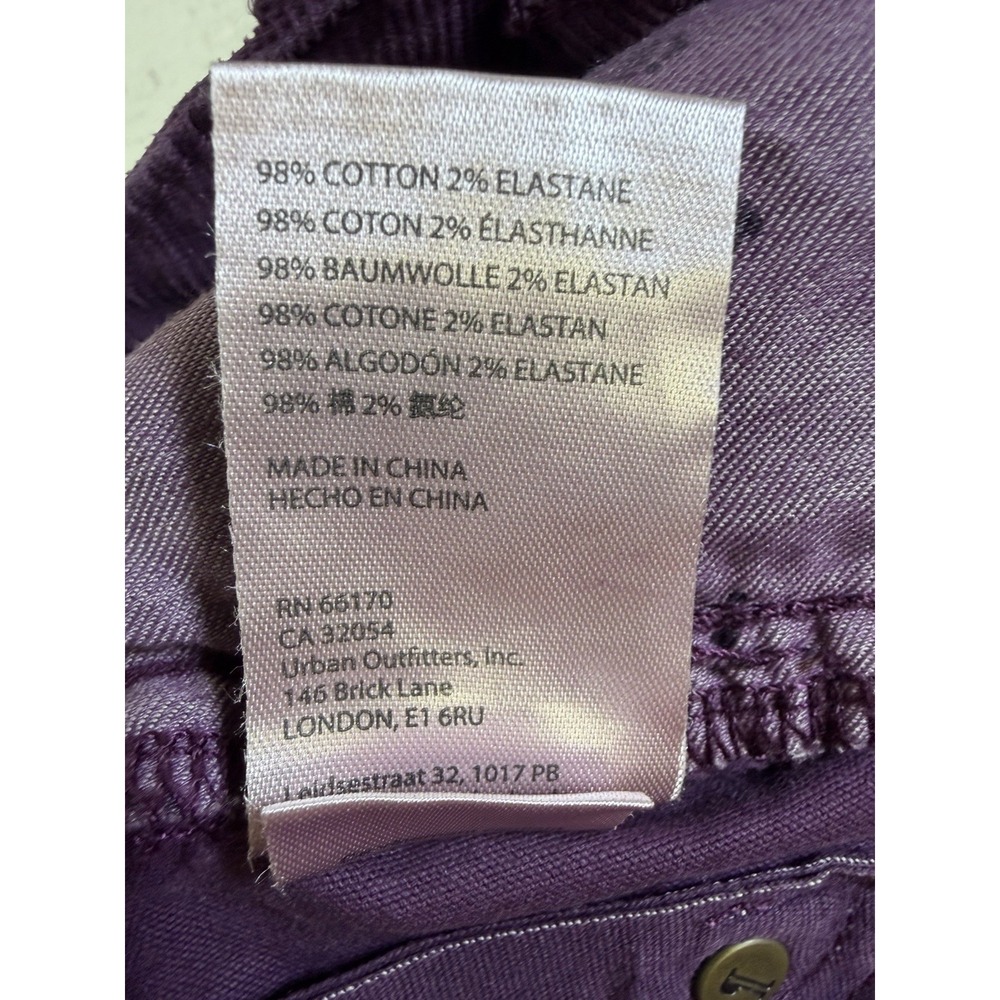 Women's PILCRO Purple Corduroy Very Wide Leg Barrel Pants 27 - Picture 9 of 9